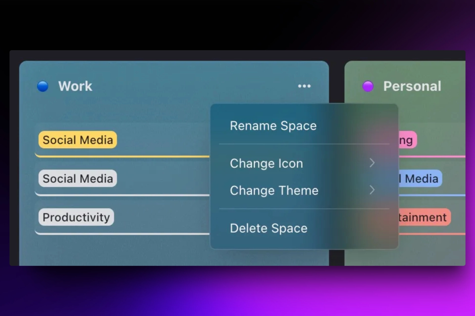 Rename, Customize, or Delete a Space