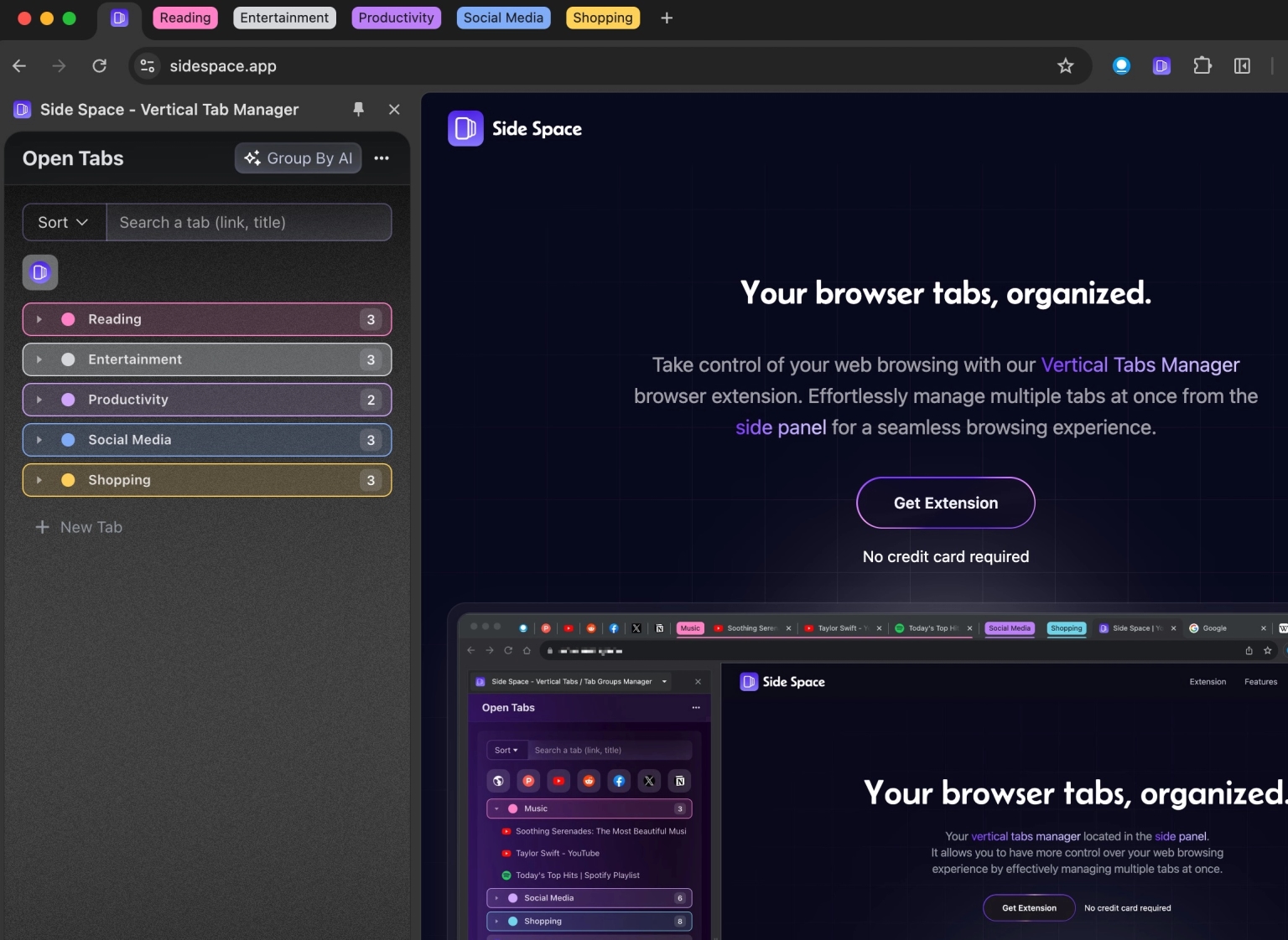 Side Space - Vertical Tab Manager