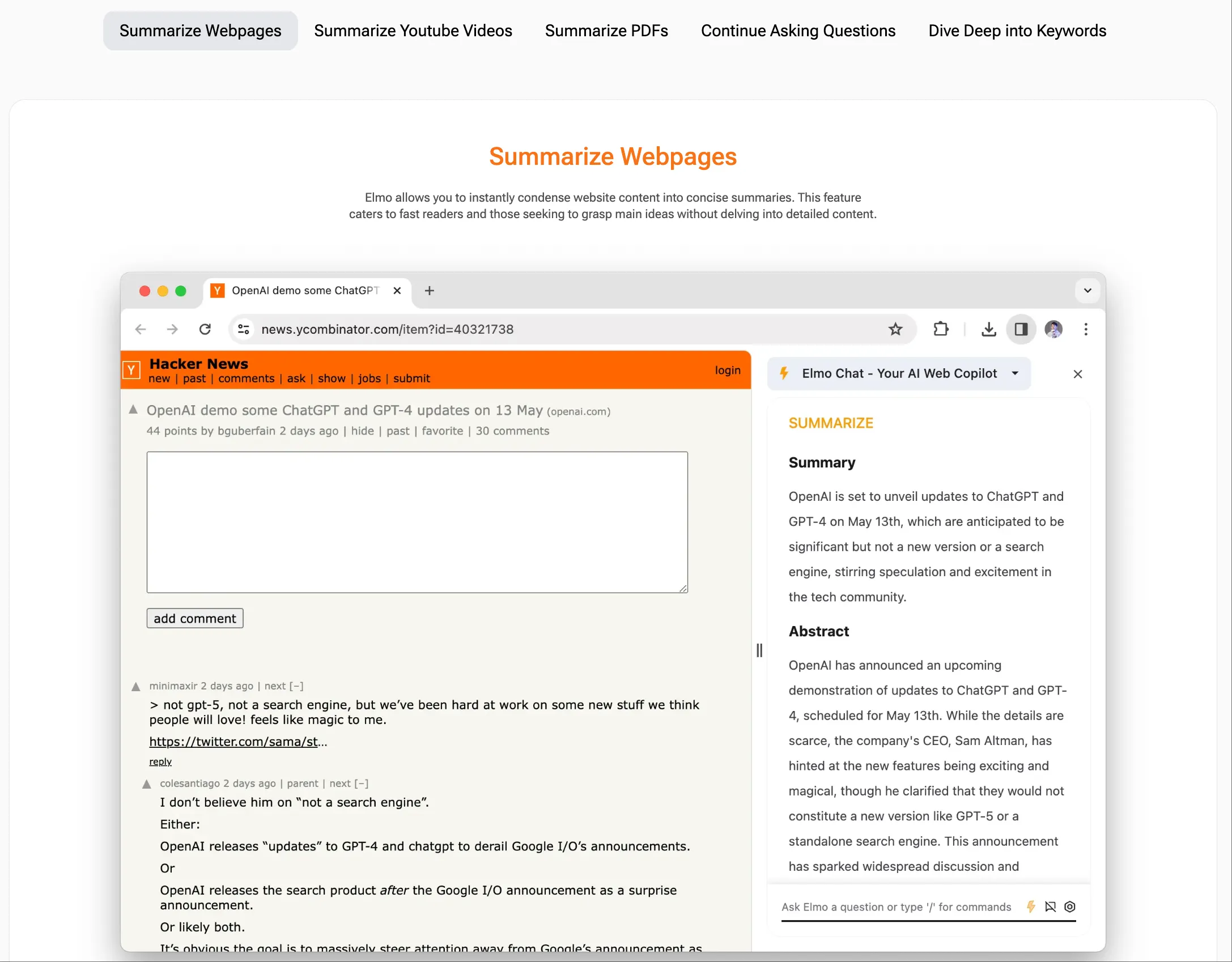 Elmo Chat - AI Web Copilot