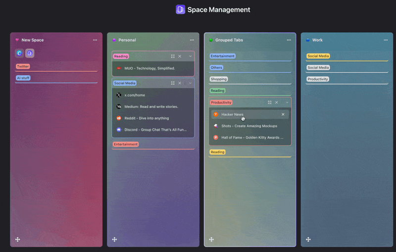 Move Tabs to Different Groups