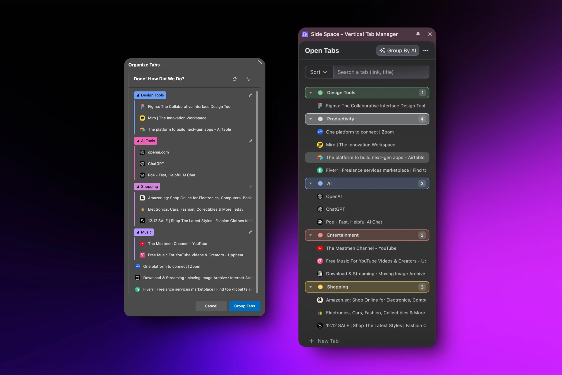 Edge Vertical Tabs vs Side Space