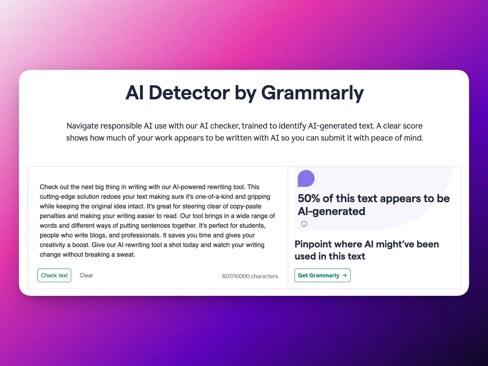 grammarly ai detector