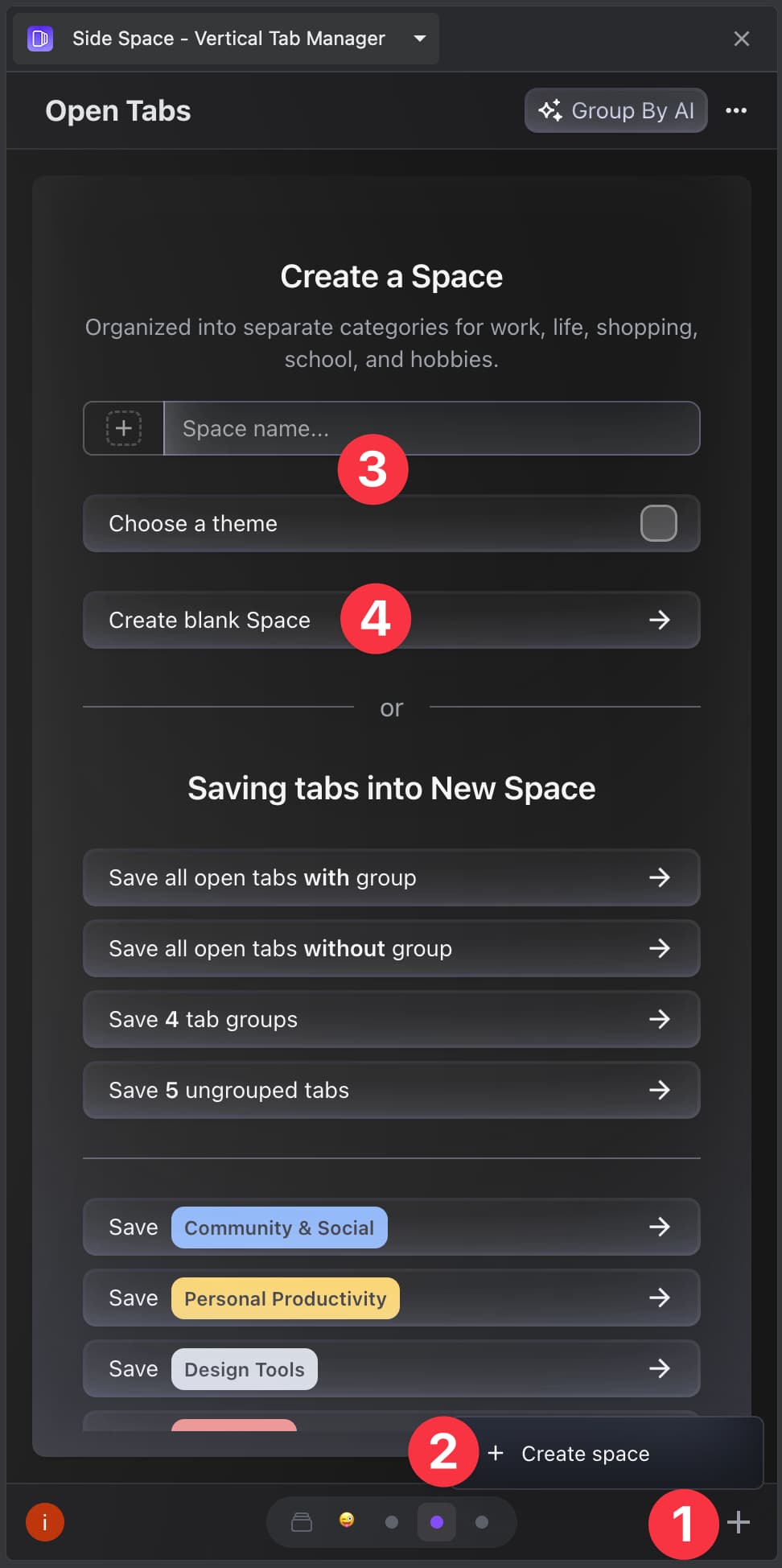 How to Create a New Space