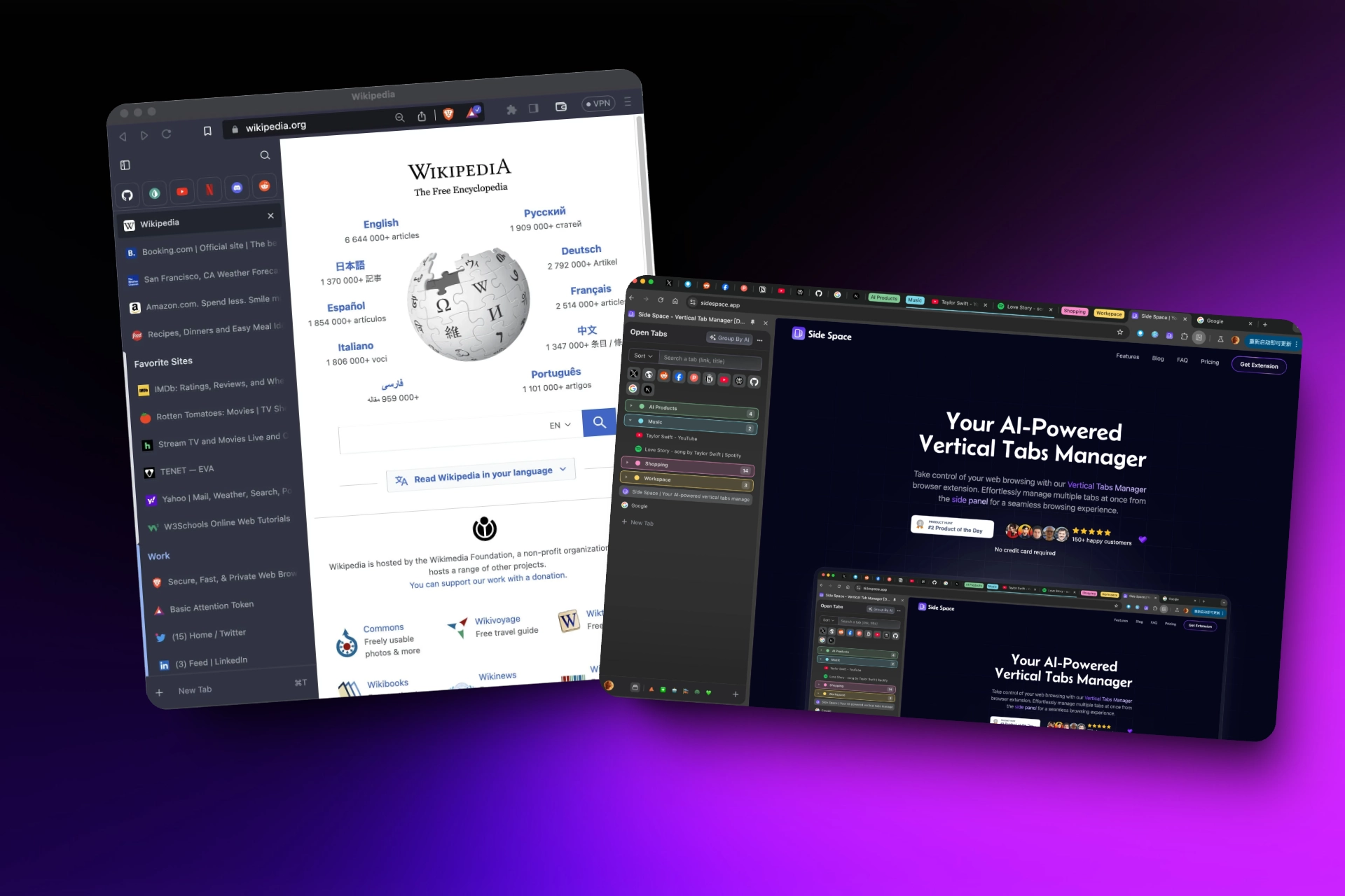 Brave Vertical Tabs vs Side Space