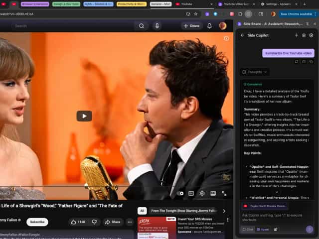Bullet-point summary panel